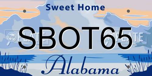 SBOT65 Alabama License Plate
