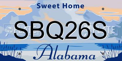 SBQ26S Alabama License Plate