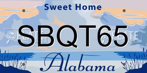 SBQT65 Alabama License Plate