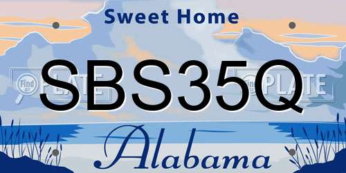 SBS35Q Alabama License Plate