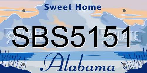 SBS5151 Alabama License Plate