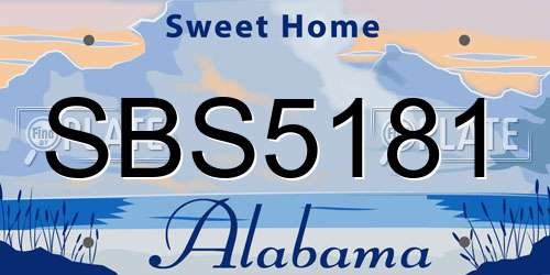 SBS5181 Alabama License Plate
