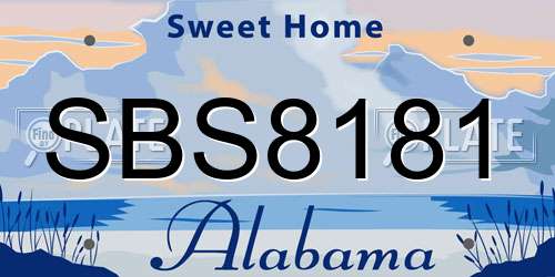 SBS8181 Alabama License Plate