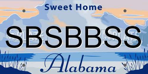 SBSBBSS Alabama License Plate