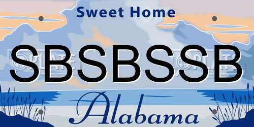SBSBSSB Alabama License Plate