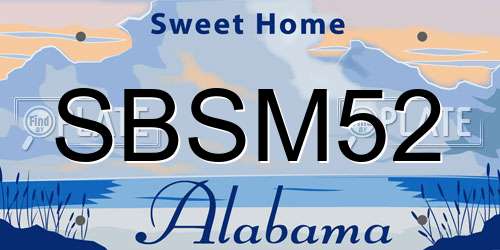 SBSM52 Alabama License Plate