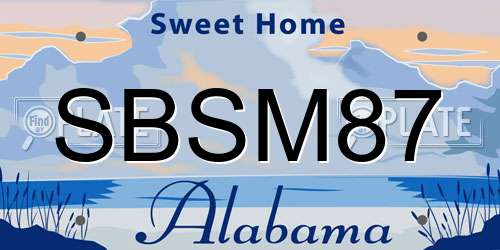 SBSM87 Alabama License Plate