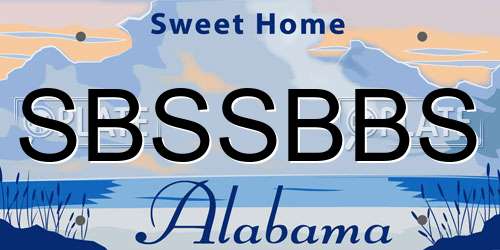 SBSSBBS Alabama License Plate