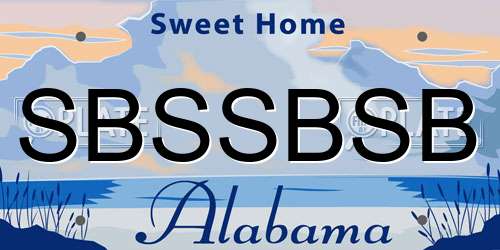 SBSSBSB Alabama License Plate
