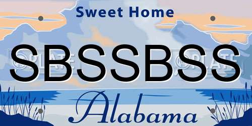 SBSSBSS Alabama License Plate