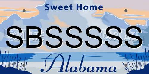 SBSSSSS Alabama License Plate
