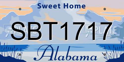 SBT1717 Alabama License Plate