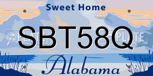 SBT58Q Alabama License Plate