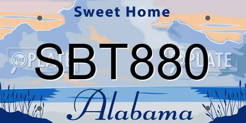 SBT880 Alabama License Plate