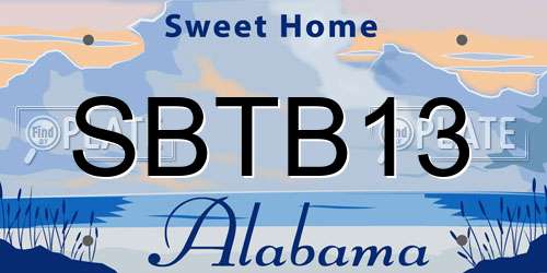 SBTB13 Alabama License Plate