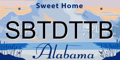 SBTDTTB Alabama License Plate