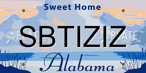 SBTIZIZ Alabama License Plate