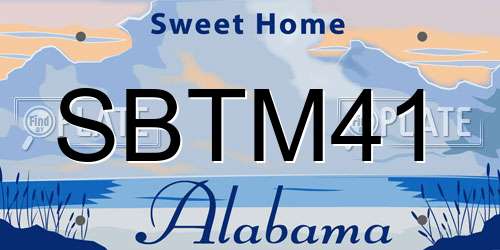 SBTM41 Alabama License Plate