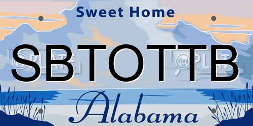 SBTOTTB Alabama License Plate