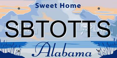 SBTOTTS Alabama License Plate