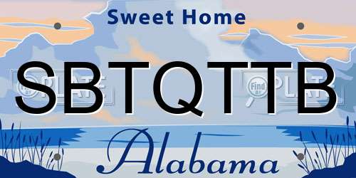 SBTQTTB Alabama License Plate