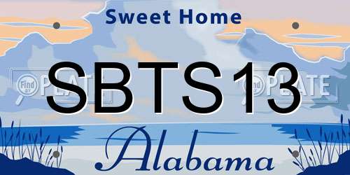 SBTS13 Alabama License Plate