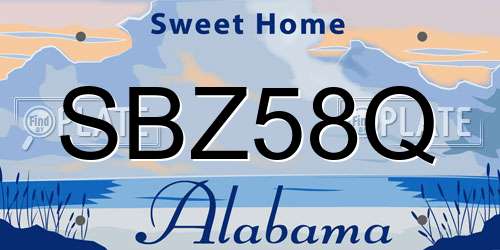 SBZ58Q Alabama License Plate