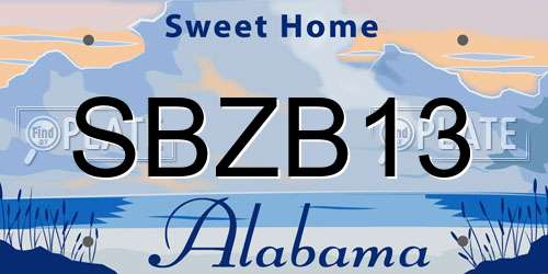 SBZB13 Alabama License Plate