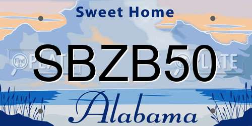 SBZB50 Alabama License Plate