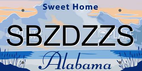 SBZDZZS Alabama License Plate