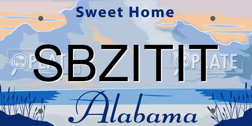 SBZITIT Alabama License Plate