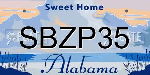 SBZP35 Alabama License Plate