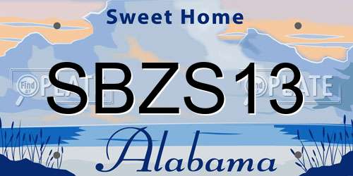 SBZS13 Alabama License Plate