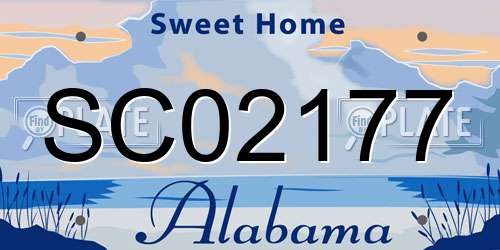 SC02177 Alabama License Plate