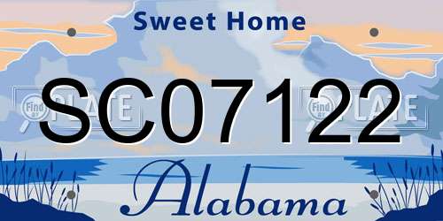 SC07122 Alabama License Plate