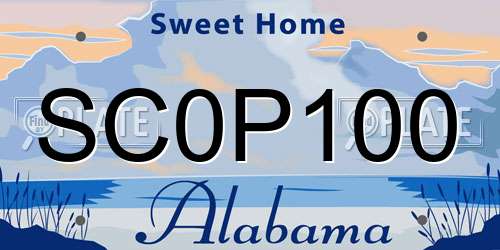 SC0P100 Alabama License Plate