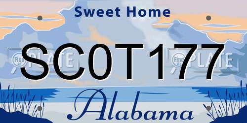 SC0T177 Alabama License Plate
