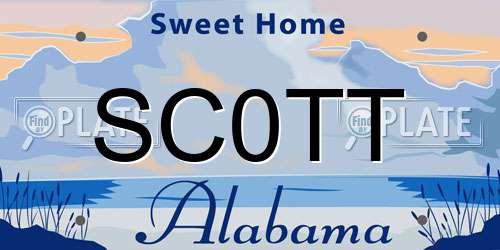 SC0TT Alabama License Plate