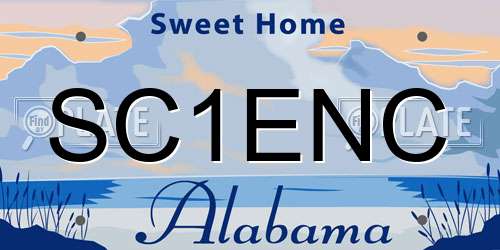 SC1ENC Alabama License Plate
