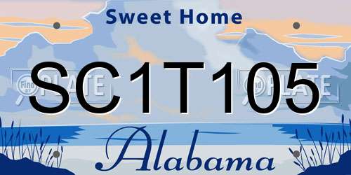 SC1T105 Alabama License Plate