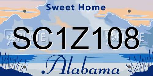 SC1Z108 Alabama License Plate