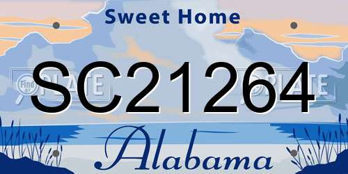 SC21264 Alabama License Plate