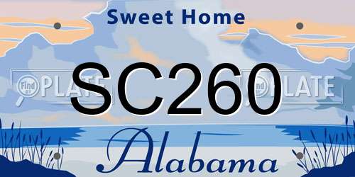 SC260 Alabama License Plate