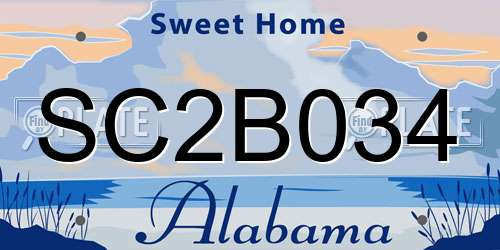 SC2B034 Alabama License Plate