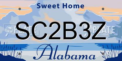 SC2B3Z Alabama License Plate