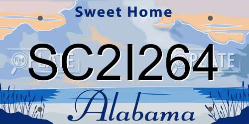 SC2I264 Alabama License Plate