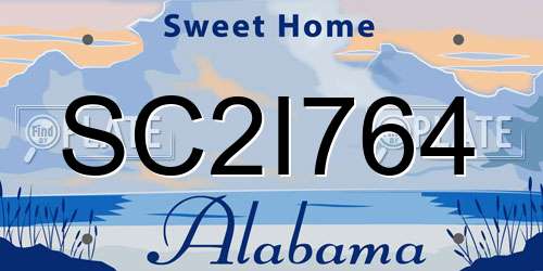 SC2I764 Alabama License Plate