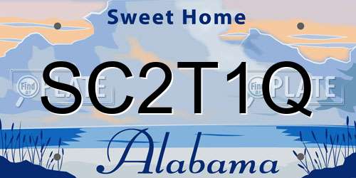 SC2T1Q Alabama License Plate