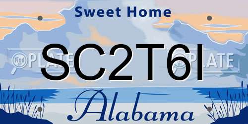 SC2T6I Alabama License Plate