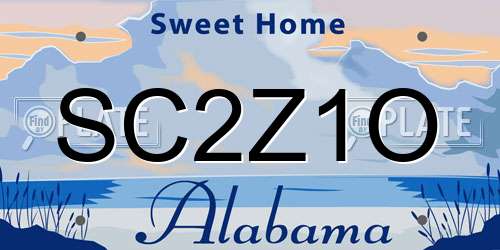 SC2Z1O Alabama License Plate